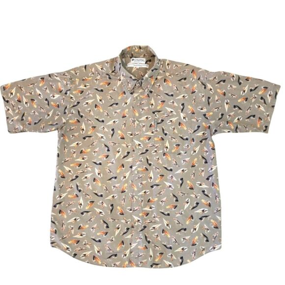 EC VINTAGE '90s COLUMBIA SPORTSWEAR SHORT SLEEVE FLY FISHING SHIRT SZ. XL - Picture 1 of 4